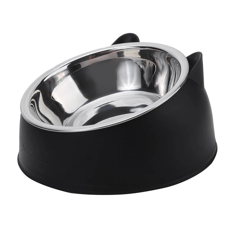 🐱 Comedero inclinado para gatos de acero inoxidable | Antivuelco, cómodo y duradero ⭐ 4.8/5 (2.100+ clientes)