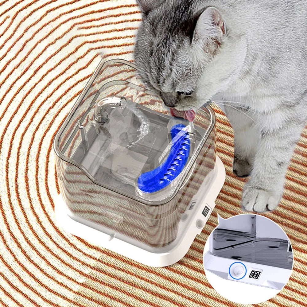 🐱 Fuente de agua automática para gatos con sensor | Inalámbrica, silenciosa y recargable ⭐ 4.8/5 (2.200+ clientes)