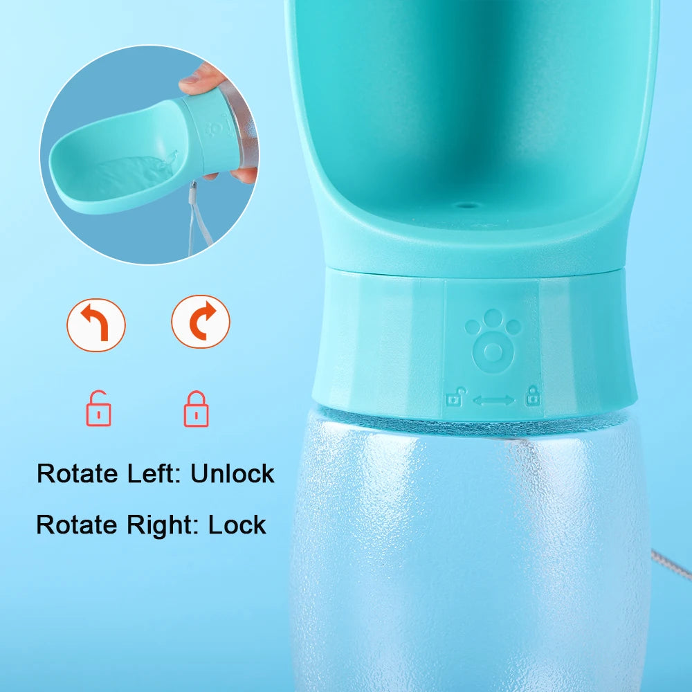 🐶 Botella de agua portátil para perros 300ml / 500ml – Ideal para paseos largos y viajes