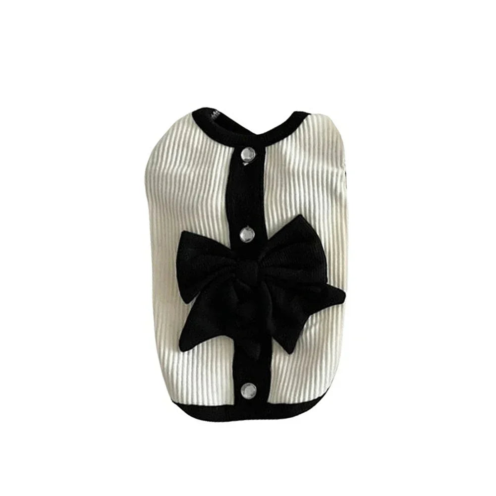 Dog Dress for Small Dogs Luxury Summer Puppy Clothes Bow Lace Dog Skirt Black White Dog T Shirt Girls Dog Costume Chihuahua Vest