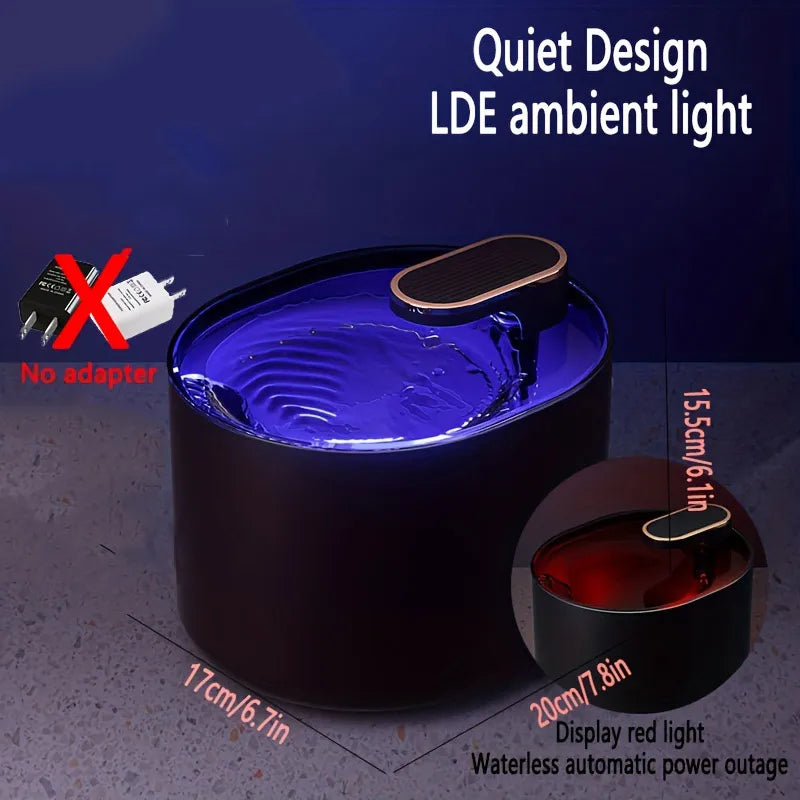 3L USB Pet Water Dispenser Silent Intelligent Filter Automatic Circulation Battery-Free Cat Dog Drinking Water Machine