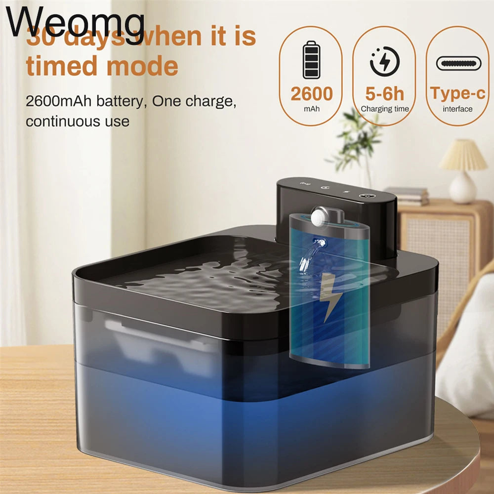 🐱 Fuente de agua automática para gatos con sensor | Inalámbrica, silenciosa y filtrada ⭐ 4.8/5 (2.000+ clientes)