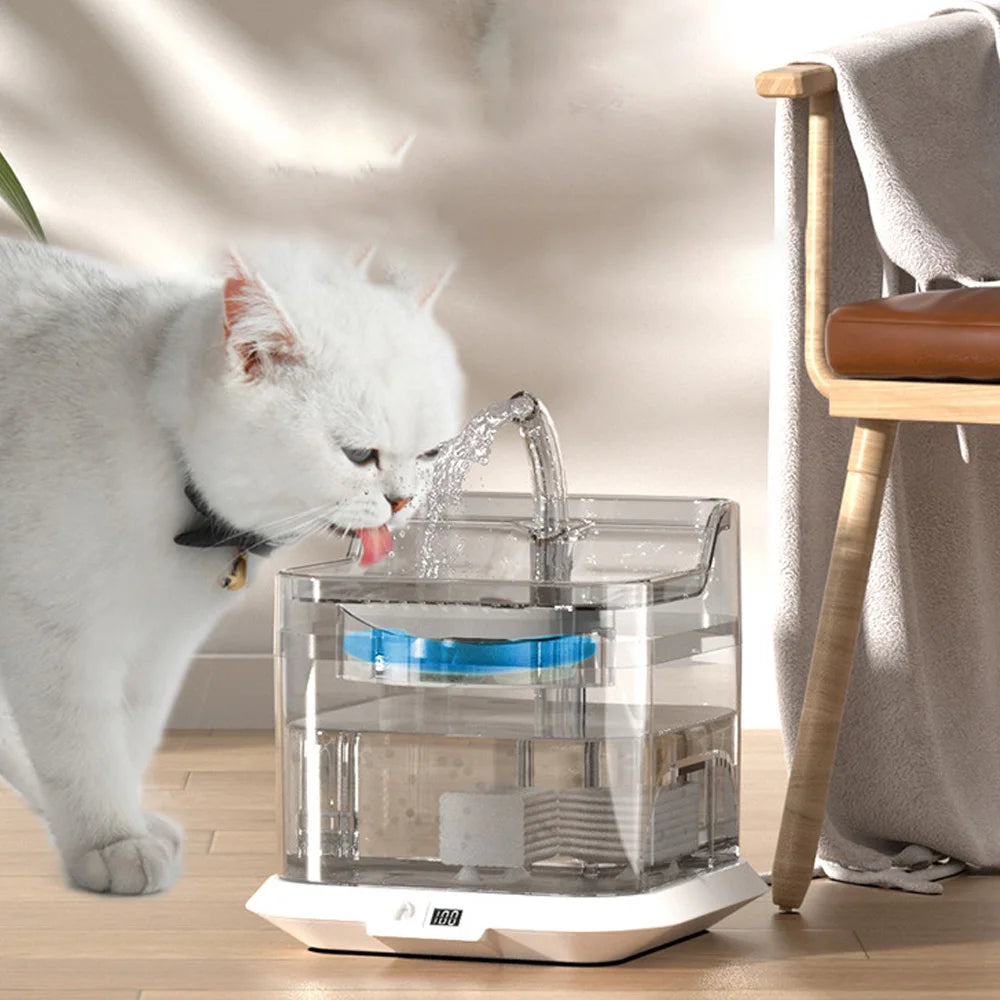 🐱 Fuente de agua automática para gatos con sensor | Inalámbrica, silenciosa y recargable ⭐ 4.8/5 (2.200+ clientes)