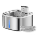 Cat Water Fountain 3.5L Wireless Inductive Pet Water Purifier,  Mute Pump and Stainless Steel Tray, 4000mAh Rechargeable Battery