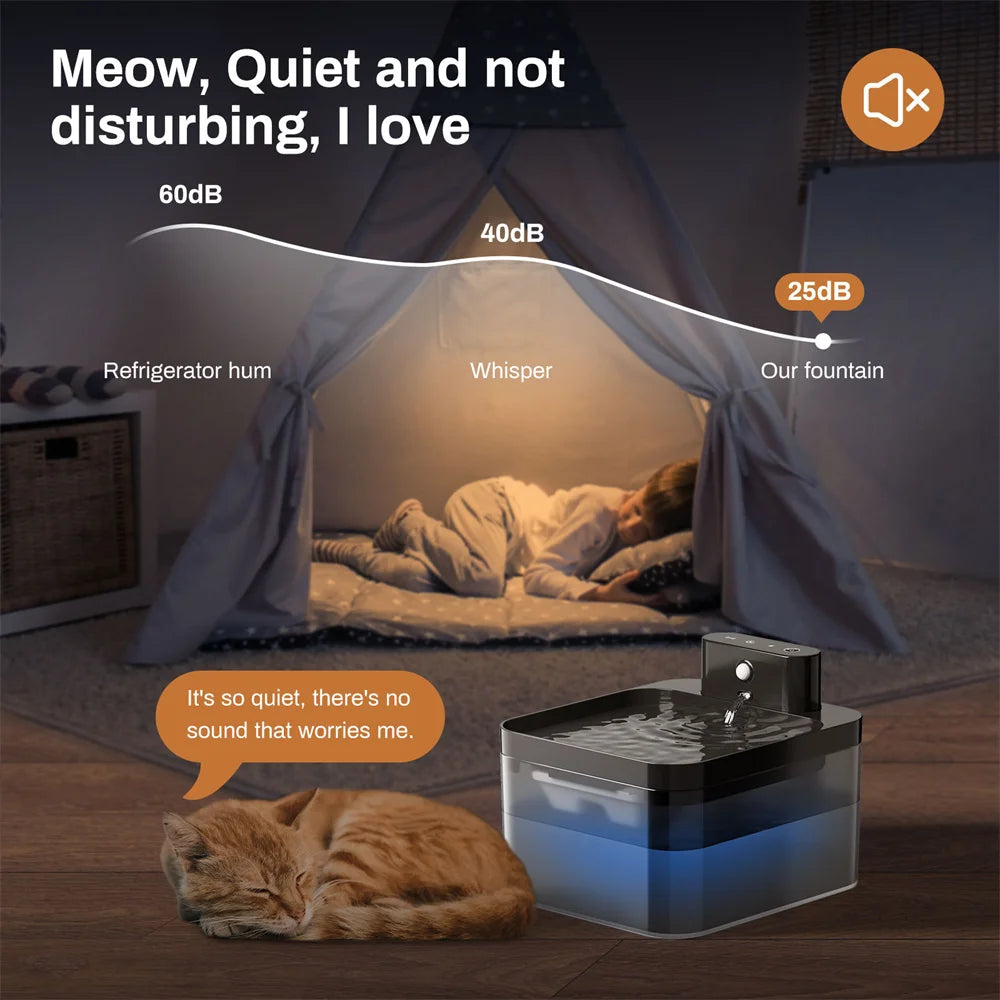 🐱 Fuente de agua automática para gatos con sensor | Inalámbrica, silenciosa y filtrada ⭐ 4.8/5 (2.000+ clientes)