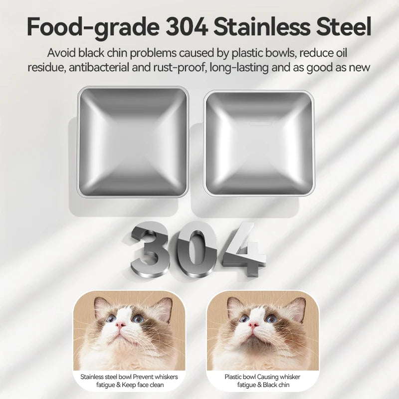 ROJECO Stainless Steel Feeding Bowl & Water Bowl Accessories For 8.5L Automatic Pet Feeder With Water Dispenser Pet Accessories
