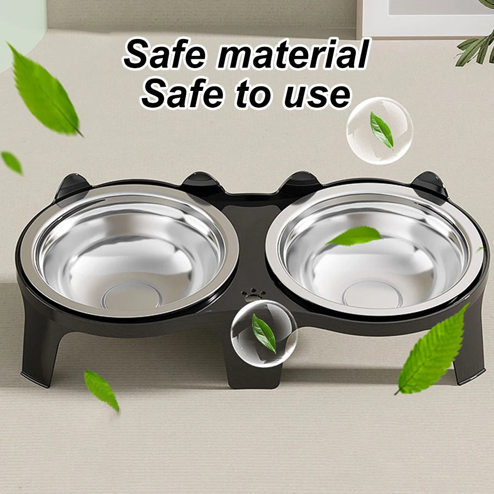 🐱 Comedero de acero inoxidable para gatos | Antivuelco, higiénico y fácil de limpiar ⭐ 4.7/5 (900+ clientes)