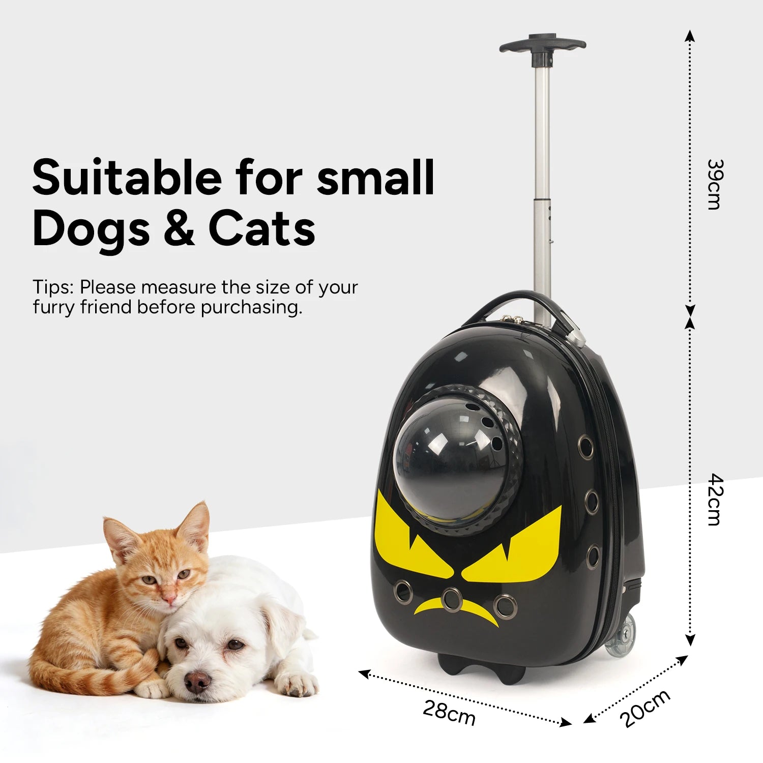 2 in 1 Cat Carrier Backpack Suitcase for Cats Dogs Small Puppy Outdoor Breathable Knapsack for Hiking Traveling
