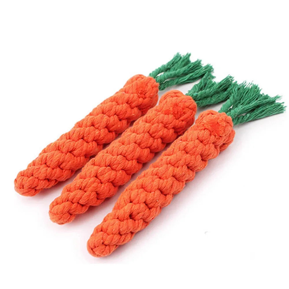 🐶 Juguete de cuerda para perros en forma de zanahoria – Limpieza dental y entretenimiento