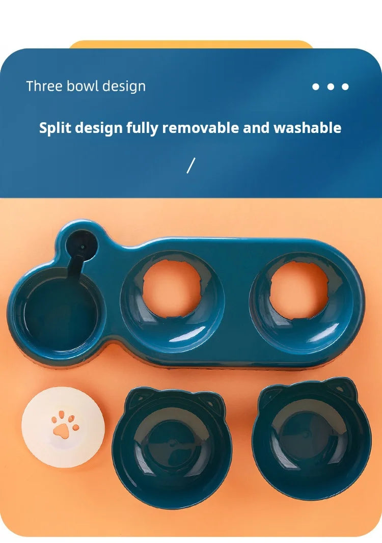 🐱 Comedero 3 en 1 para gatos con dispensador de agua | Antivuelco, inclinado y cómodo ⭐ 4.8/5 (1.500+ clientes)