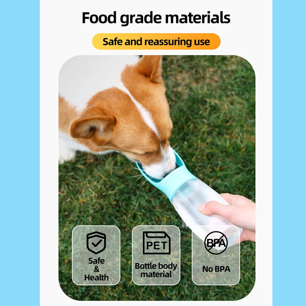 🐶 Botella de agua portátil para perros 300ml / 500ml – Ideal para paseos largos y viajes