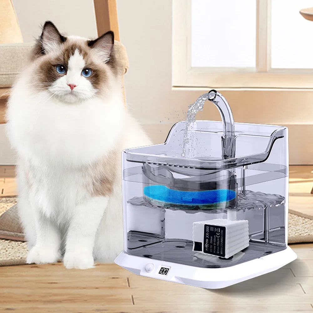 🐱 Fuente de agua automática para gatos con sensor | Inalámbrica, silenciosa y recargable ⭐ 4.8/5 (2.200+ clientes)