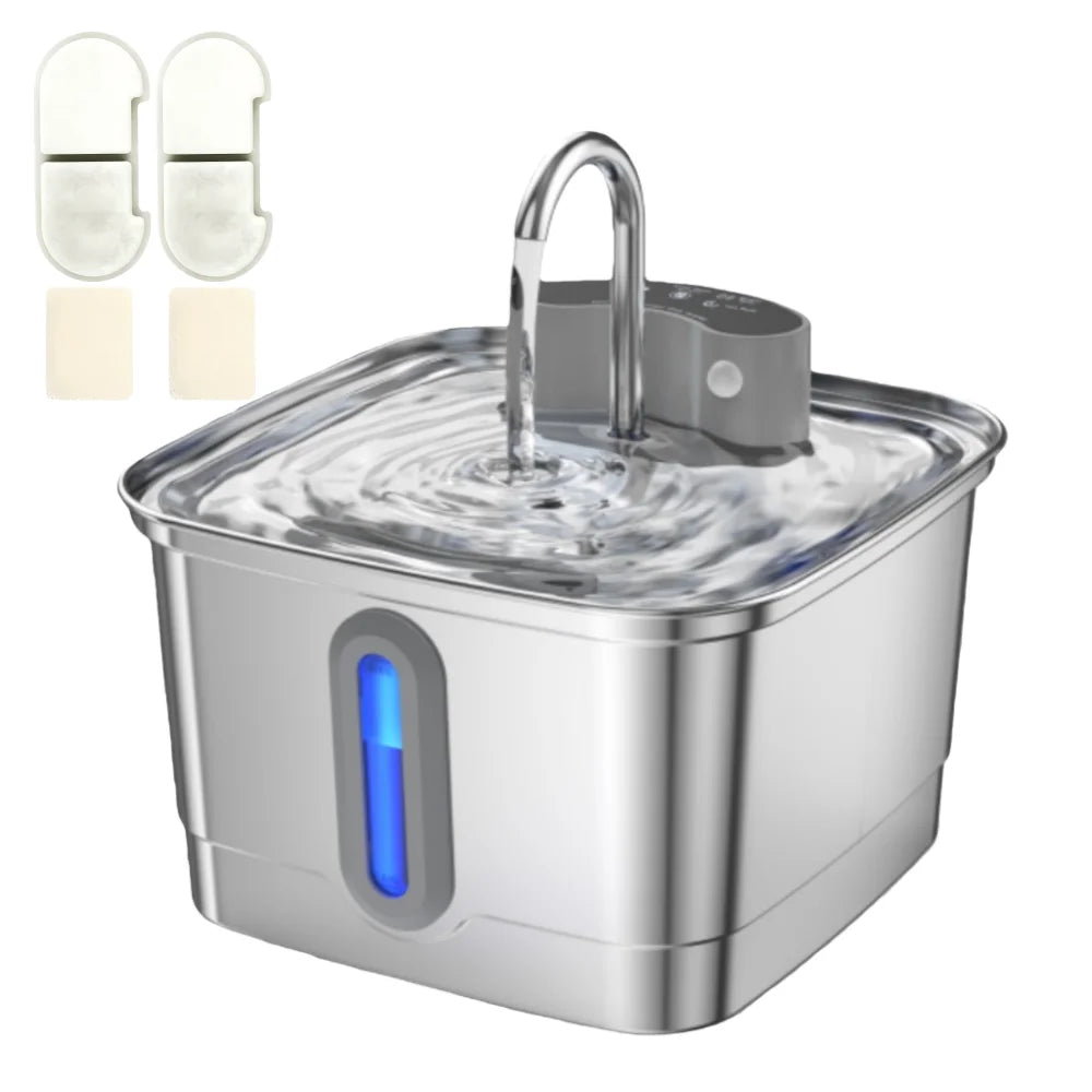 🐱 Fuente de agua automática para gatos de acero inoxidable | Inalámbrica, silenciosa y con sensor ⭐ 4.8/5 (2.300+ clientes)