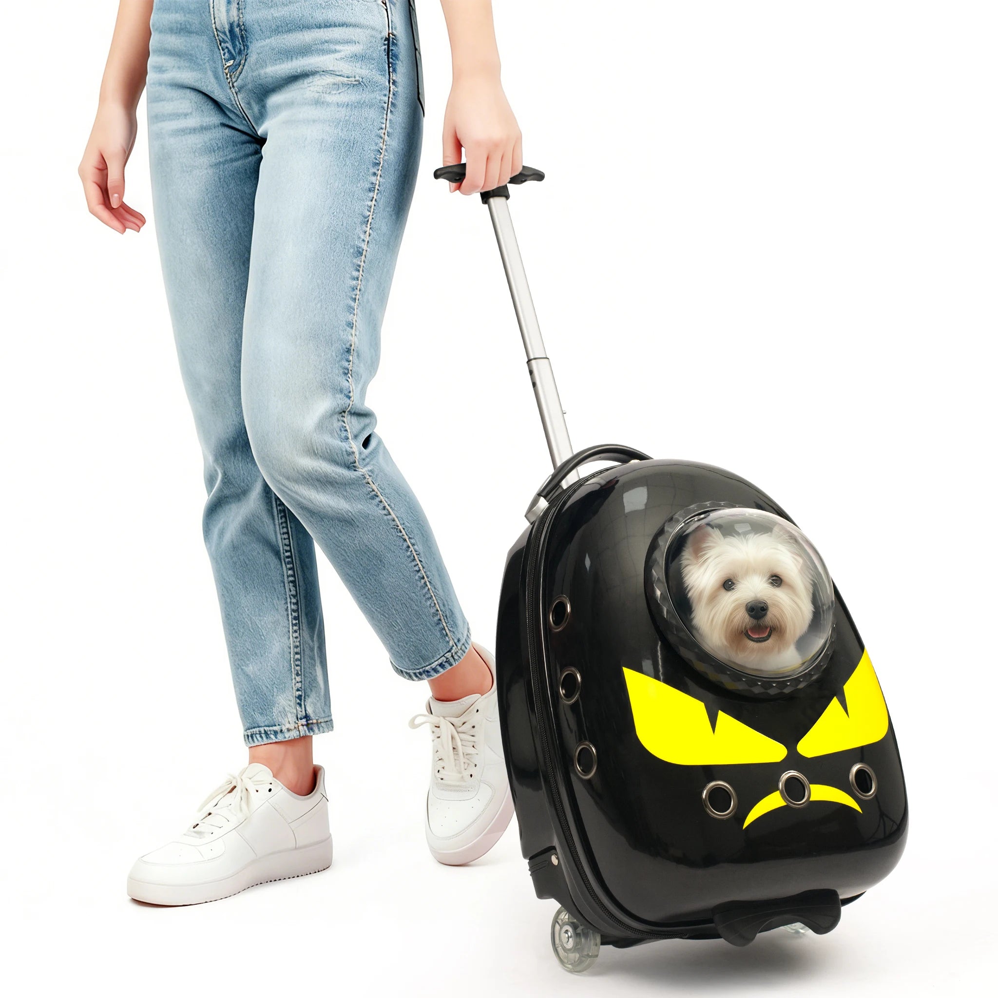 2 in 1 Cat Carrier Backpack Suitcase for Cats Dogs Small Puppy Outdoor Breathable Knapsack for Hiking Traveling