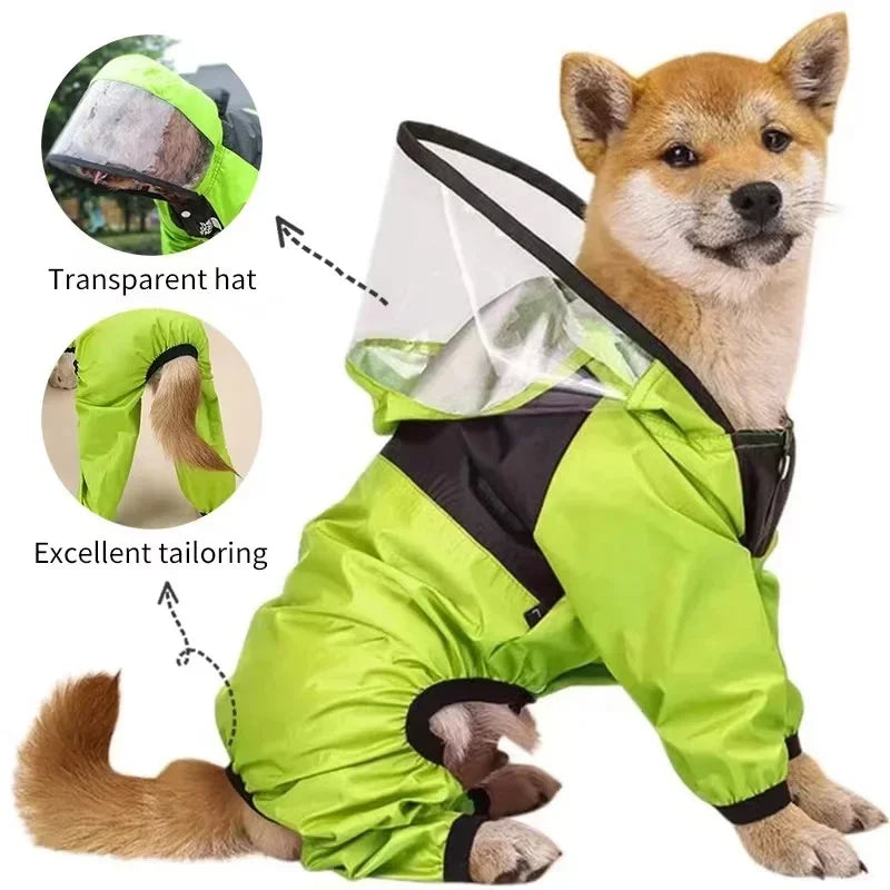 🐶 Impermeable para perros con protección total – Mantén a tu mascota seca incluso bajo la lluvia