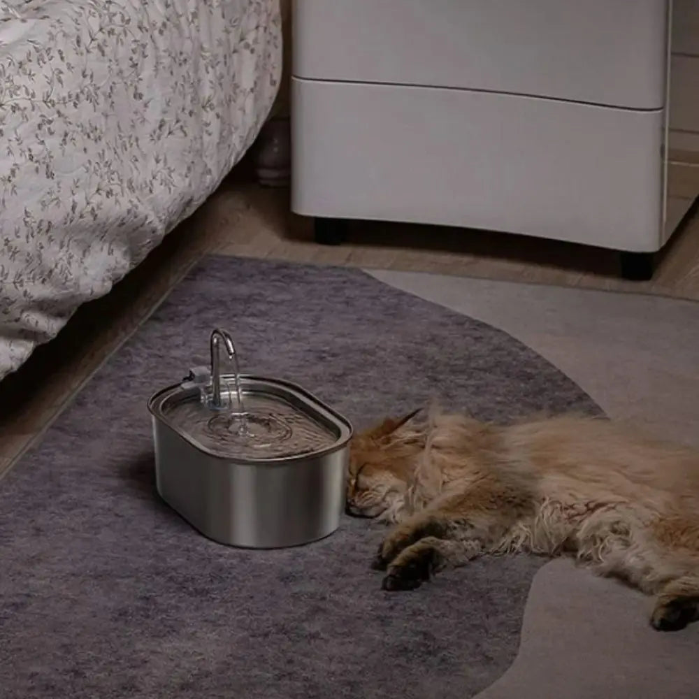 3.2L Smart Cat Water Fountain Automatic Low Noise Pet Water Dispenser Stainless Steel Large Capacity Pet Water Drinker Holiday