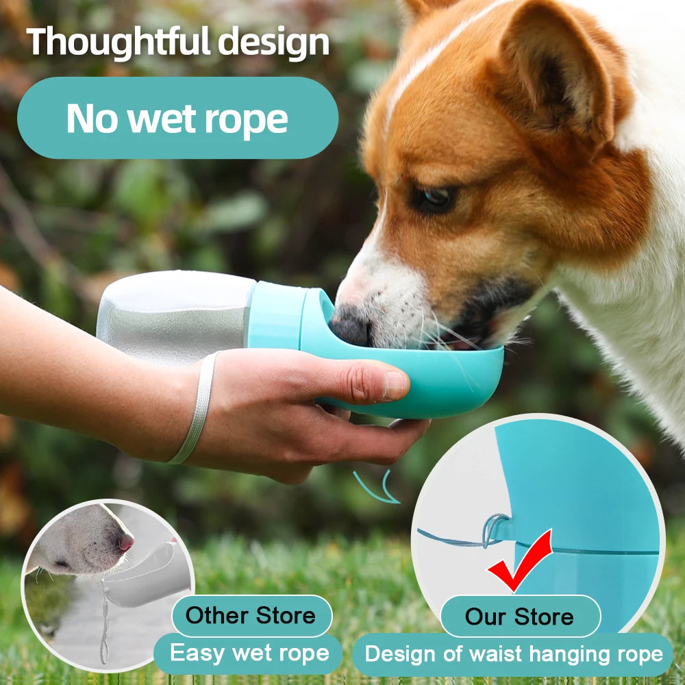 🐶 Botella de agua portátil para perros 300ml / 500ml – Ideal para paseos largos y viajes