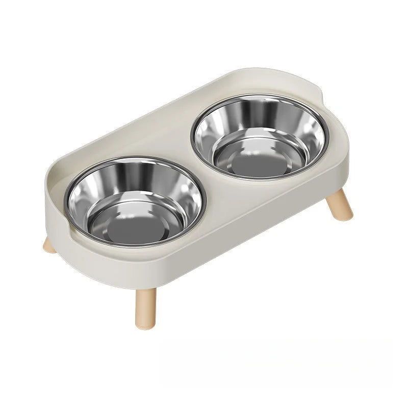 🐱 Comedero doble elevado para gatos de acero inoxidable | Antivuelco, cómodo y limpio ⭐ 4.8/5 (1.700+ clientes)