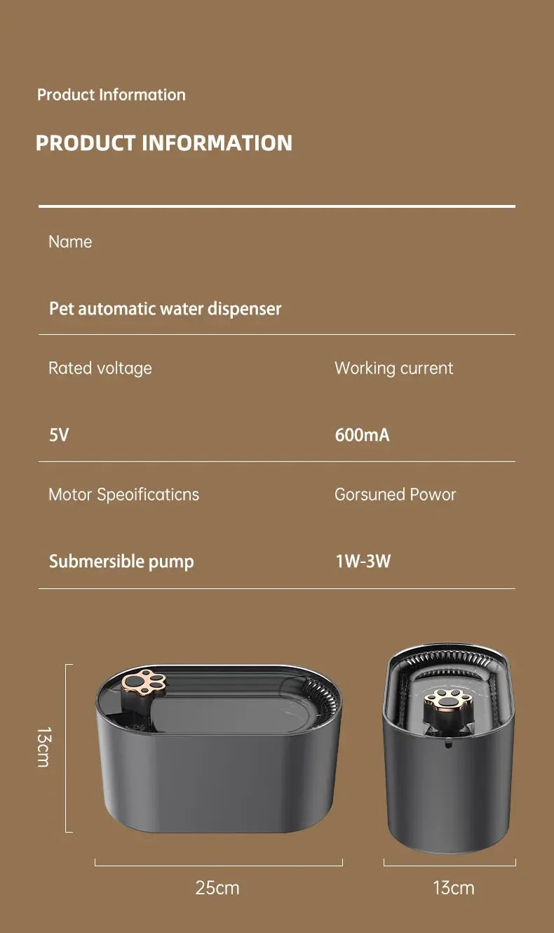 3L Automatic Cat Water Fountain Large Capacity Silent Pet Water Dispenser Circulating Filter Kitten Drinking Feeder Pet Supplies