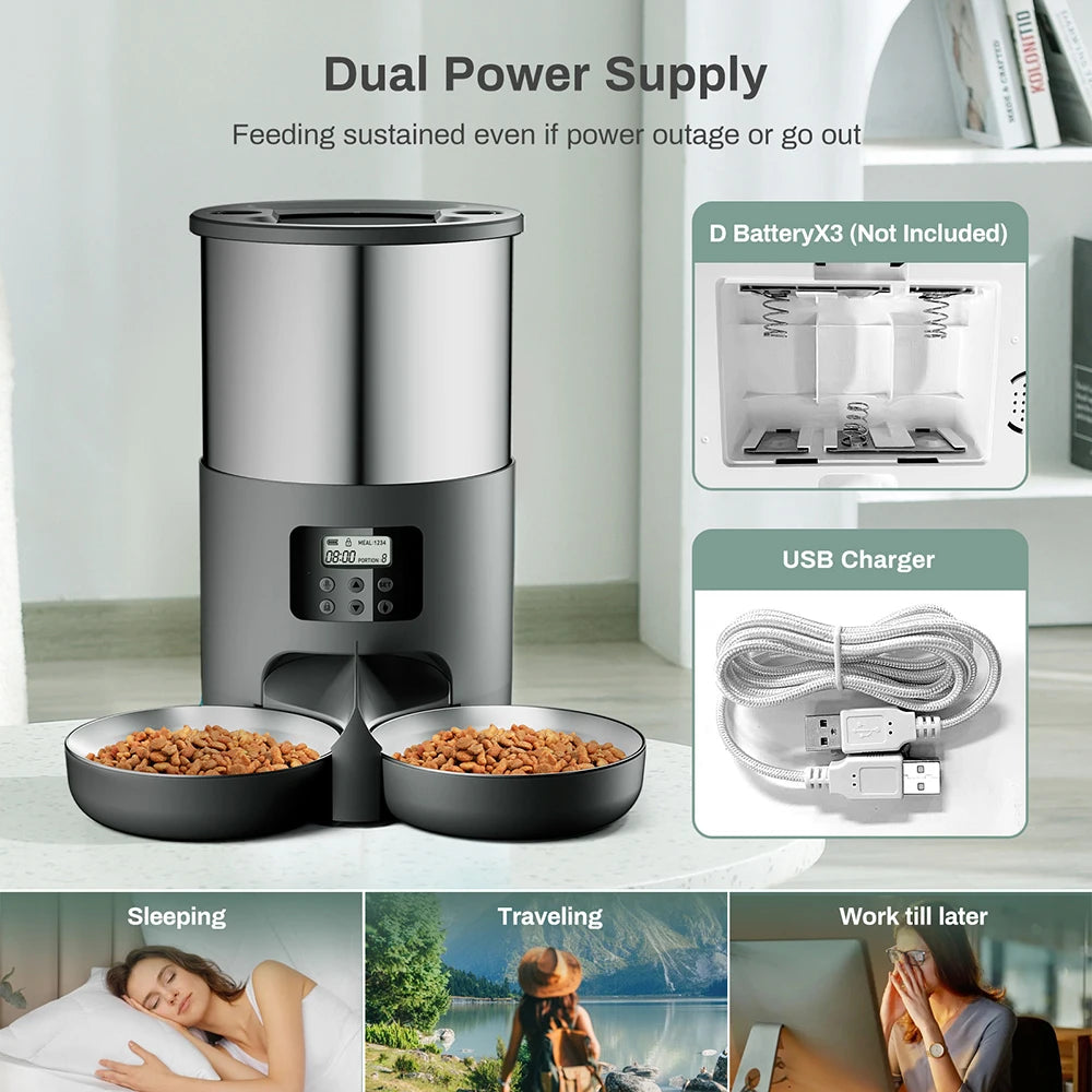 4.5L TuYa APP Automatic Pet Water Fountain Feeder Button Version Auto Cat Drink Smart Dispenser For Cats Dog Dry Food Bowl