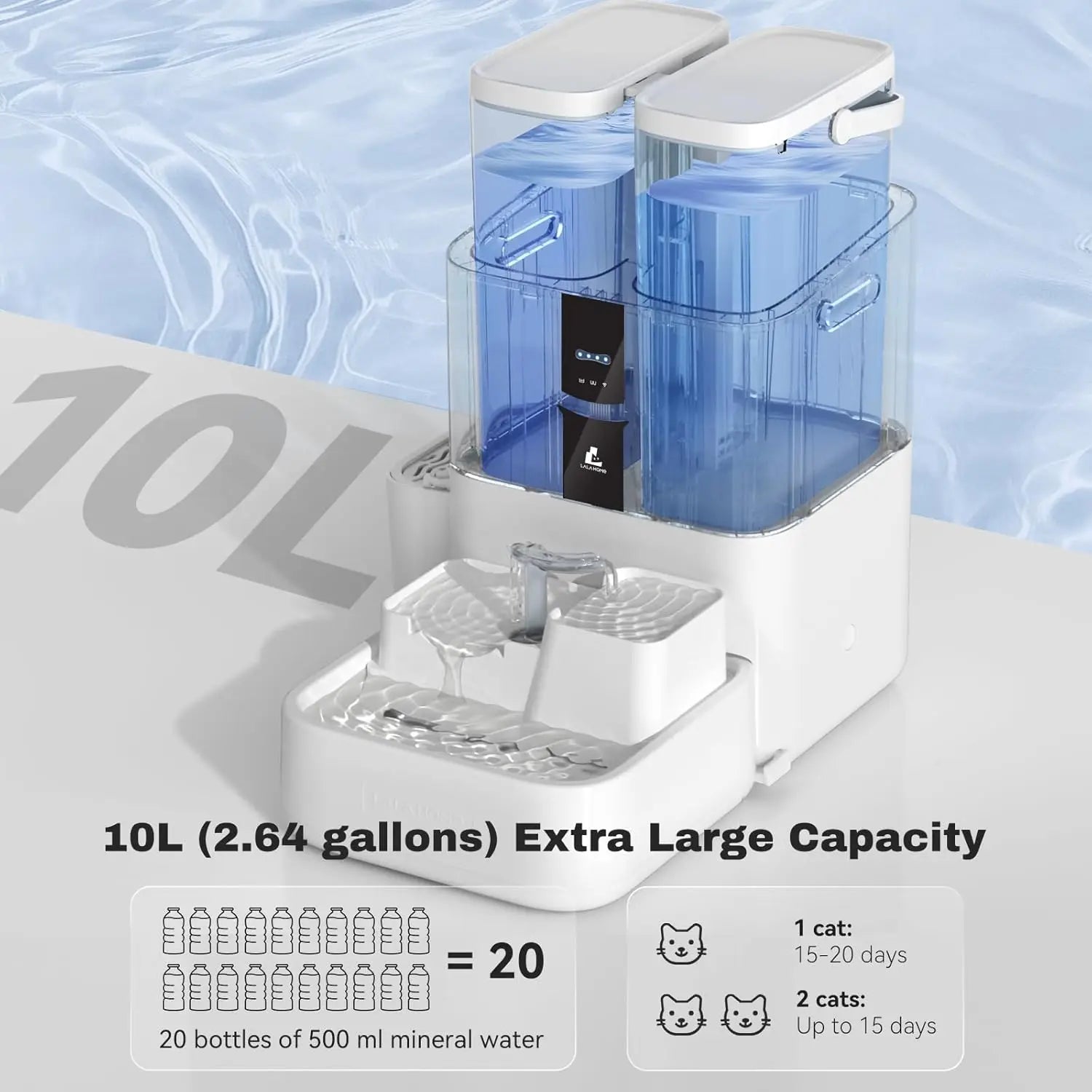 Fuente de Agua Inteligente para Gatos 10L con WiFi – Automática y Autolimpieza 🐱