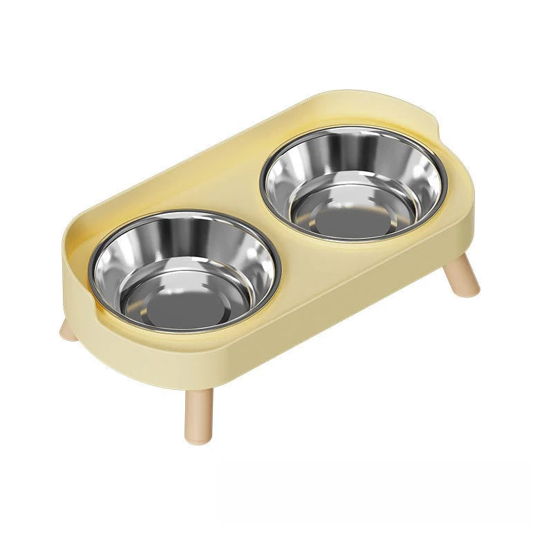 🐱 Comedero doble elevado para gatos de acero inoxidable | Antivuelco, cómodo y limpio ⭐ 4.8/5 (1.700+ clientes)