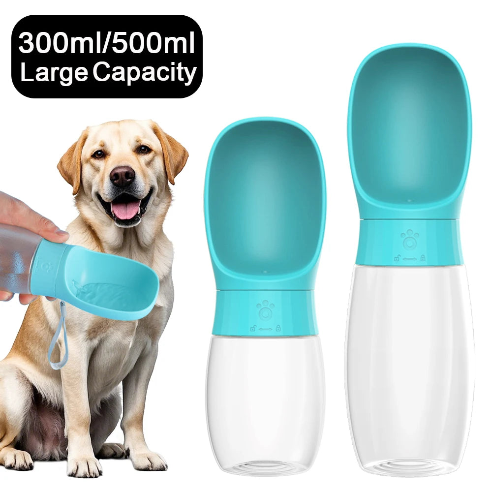 🐶 Botella de agua portátil para perros 300ml / 500ml – Ideal para paseos largos y viajes