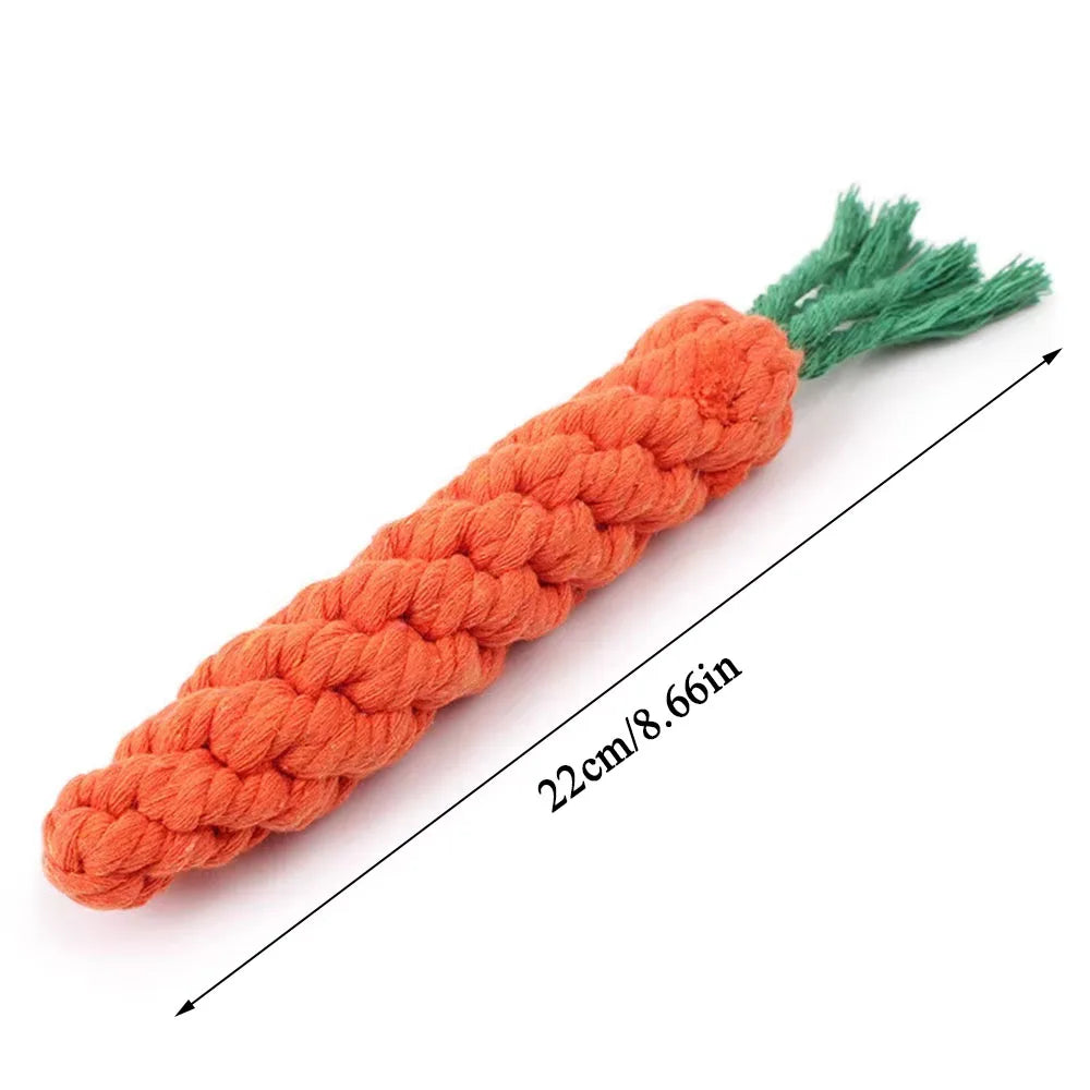 🐶 Juguete de cuerda para perros en forma de zanahoria – Limpieza dental y entretenimiento