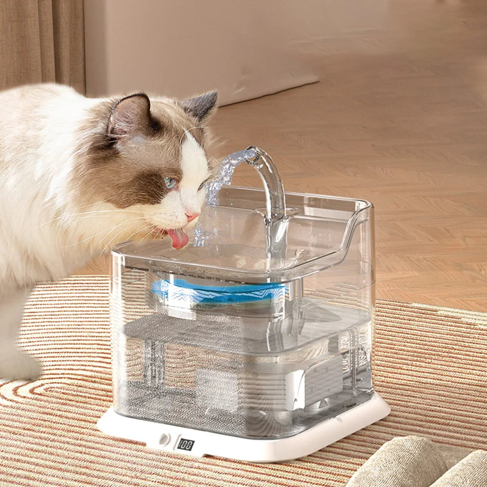 🐱 Fuente de agua automática para gatos con sensor | Inalámbrica, silenciosa y recargable ⭐ 4.8/5 (2.200+ clientes)