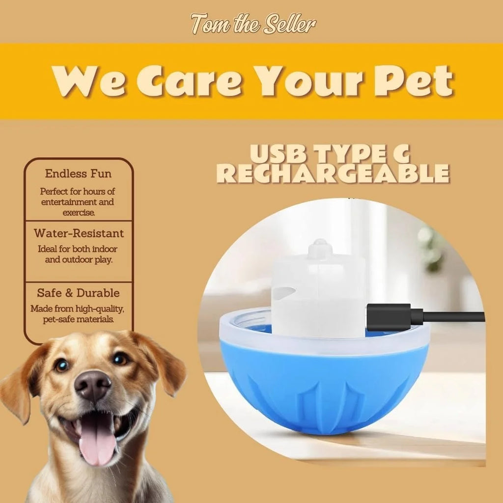🐶 Pelota interactiva automática para perros – Juega solo y reduce el aburrimiento