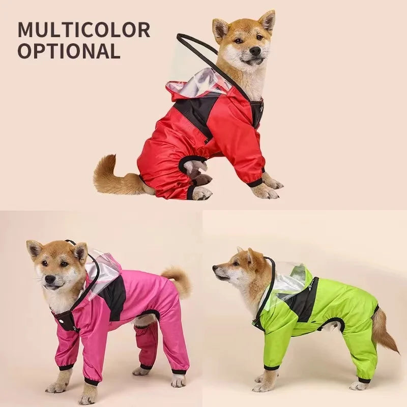 🐶 Impermeable para perros con protección total – Mantén a tu mascota seca incluso bajo la lluvia