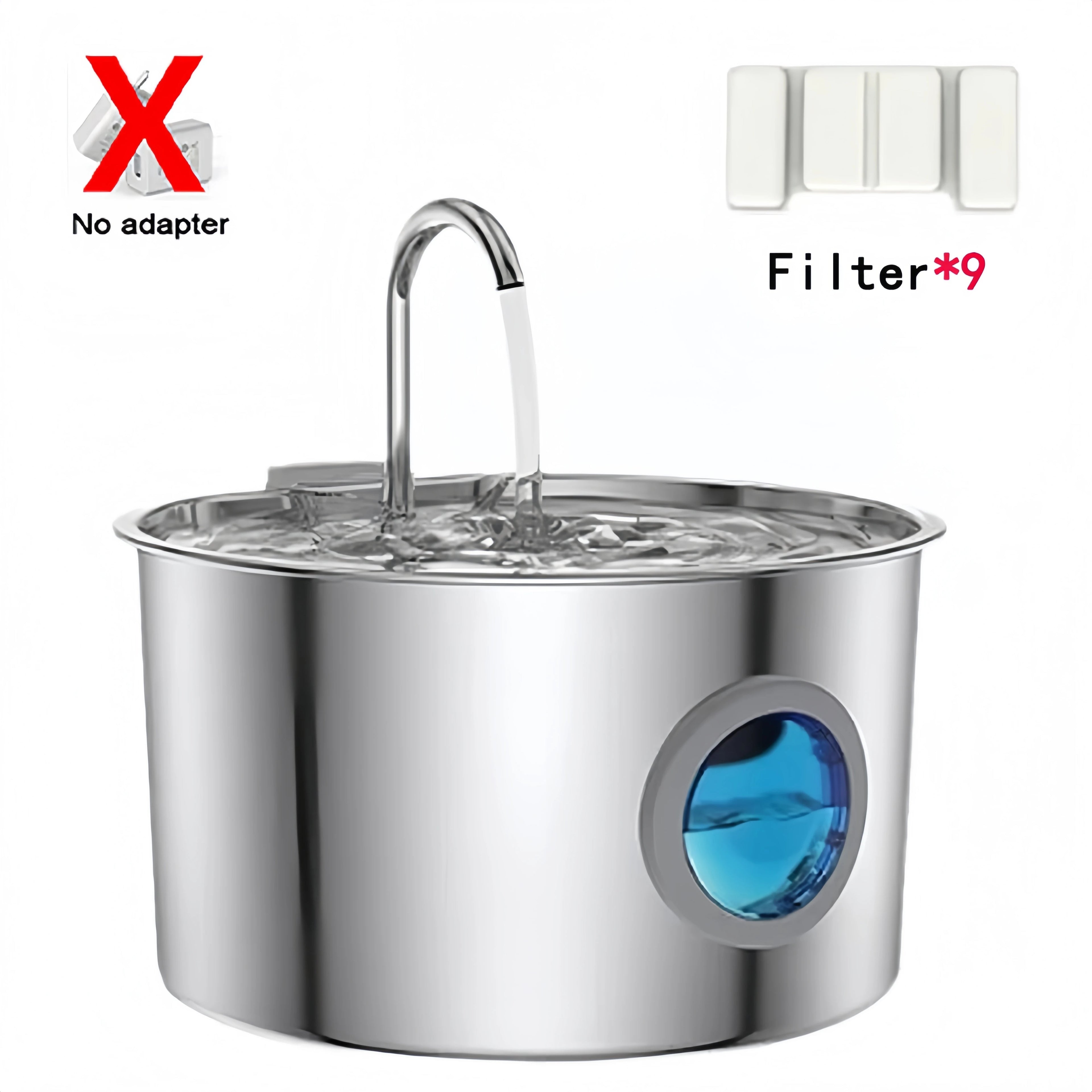 Cat Water Fountain 3.2L Stainless Steel Automatic Pet Water Dispenser with Filter Silent Pump for Cats Dog Indoor Drinking Water