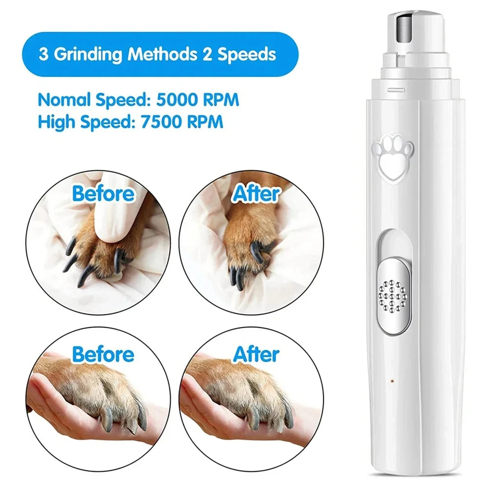 🐶 Lima eléctrica para uñas de perros | Sin dolor y sin cortes ⭐ 4.8/5 (1.200+ clientes)