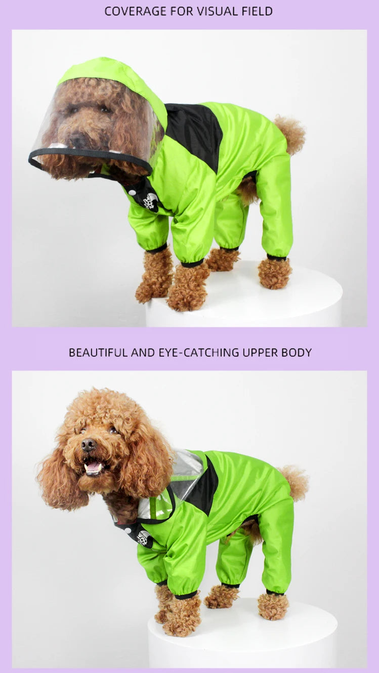 🐶 Impermeable para perros con protección total – Mantén a tu mascota seca incluso bajo la lluvia